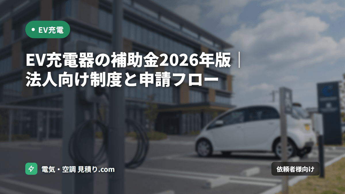 EV充電器の補助金2026年版｜法人向け制度と申請フロー