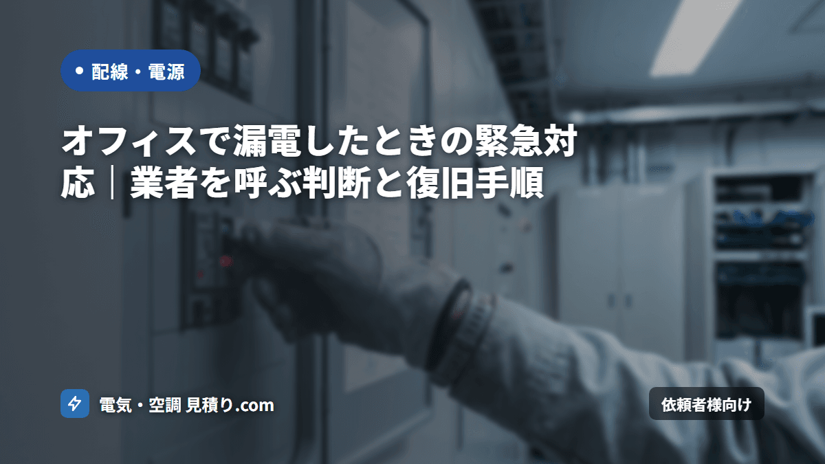 オフィスで漏電したときの緊急対応｜業者を呼ぶ判断と復旧手順