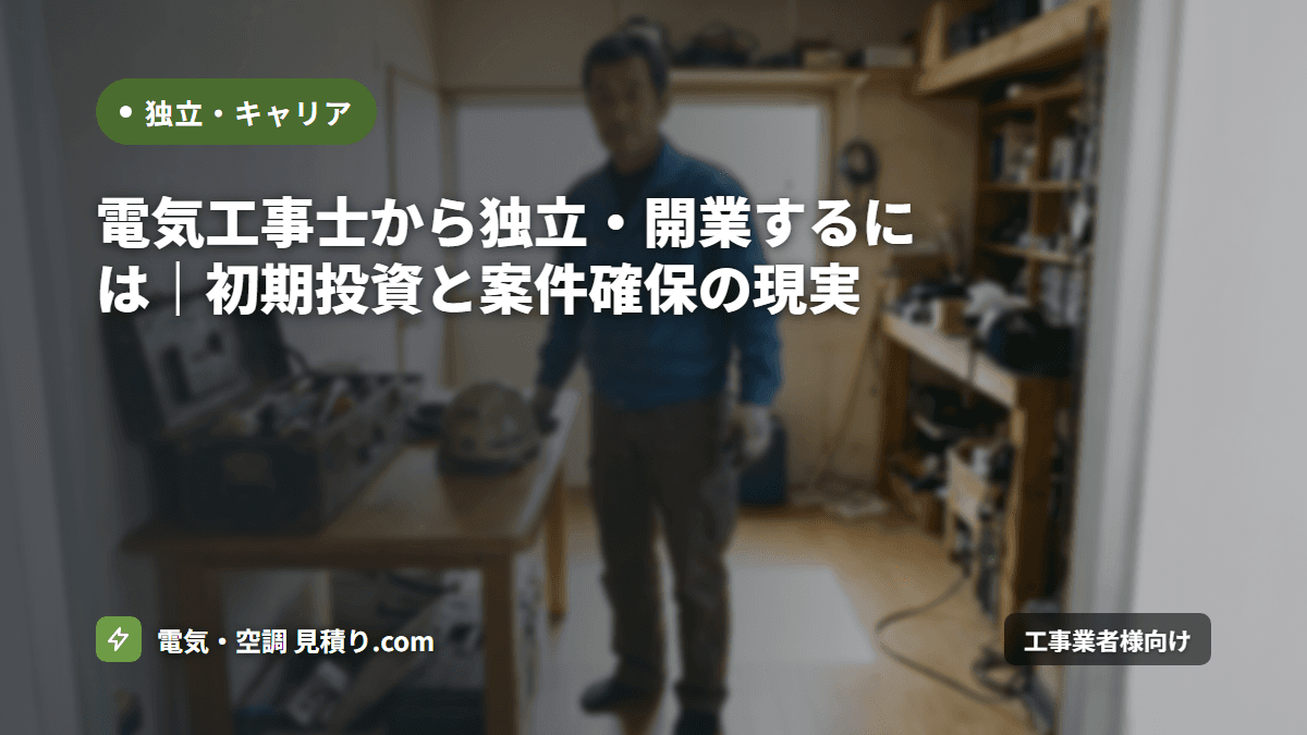 電気工事士から独立・開業するには｜初期投資と案件確保の現実