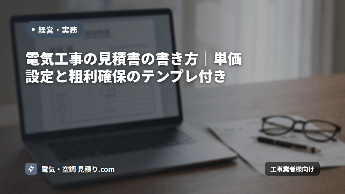 電気工事の見積書の書き方｜単価設定と粗利確保のテンプレ付き